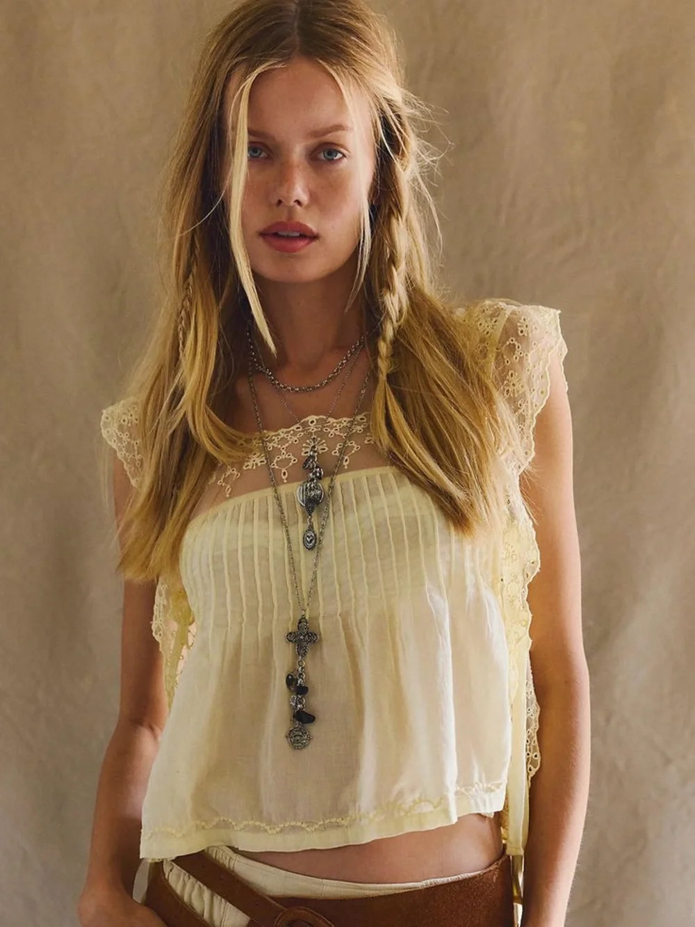NWT Free People Luelle Layer Necklace in Silver